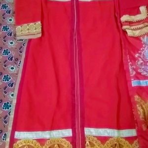 Long Red Pakistani Suit