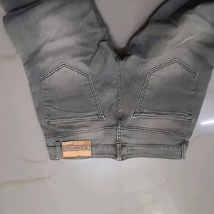 Men Slim Fit Jeans Grey (M)