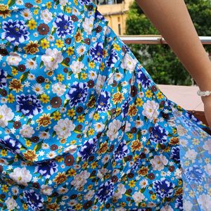 Backless Floral frock with white tshirt