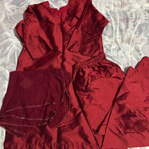 Pakistani Maroon Stylish Suit