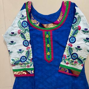 Blue Kurti With Work