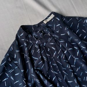 new Korean Navy Blue Bow Blousen