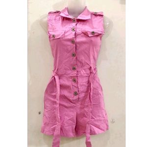 🎀 pink Denim Jumpsuit For Womens.🎀🌹