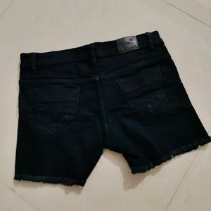 Black Denim Shorts