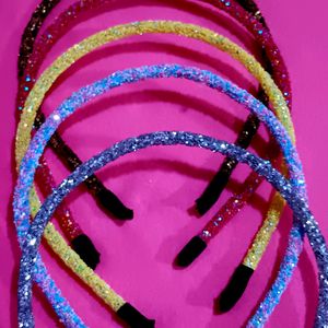 Pack Of 5 Glitter Headband