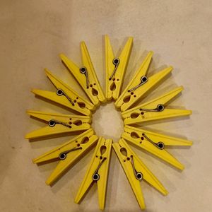 Yellow Clothes Pin ( Set Of 10)