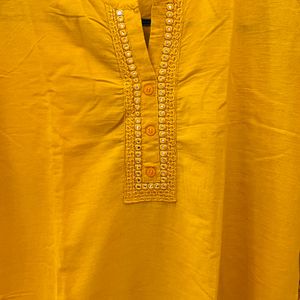 XL | Cotton kurti | Mustard Yellow