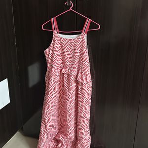 Red Comfortable Strap Dress