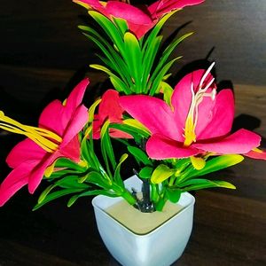 Flowers Plant With Pot (Artificial) 2pc