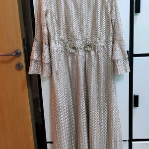 NEW XL DUBAI CREME GOWN WITH LACE FOR PARTY