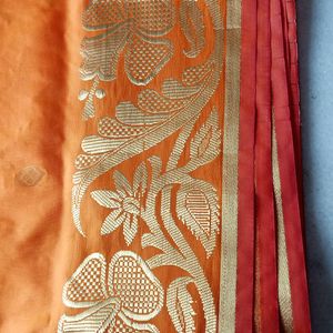 Art Silk Orange 🧡 Saree