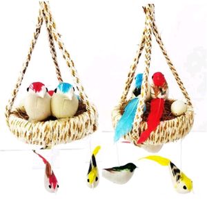 Set of 2 Handmade Jute Hanging Birds Nests