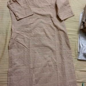 Tan Colour Chikankari Kurta. Height 39 Inches