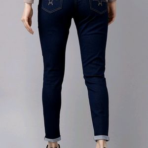 Women Blue Skinny Fit Mid-Rise Clean Look Stretcha