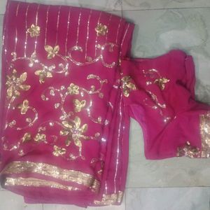 Saree Along With Designer Blouse