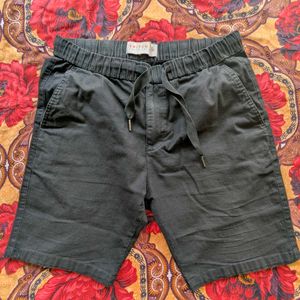 Snitch Linen Shorts (W32) Black + Brown