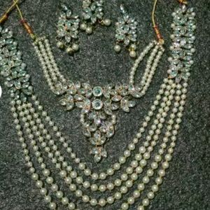 Jewellery Set(Mangtika, Earrings,Choker,Long Haar)