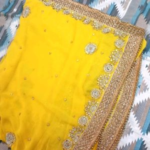 Golden Embroidery Saree