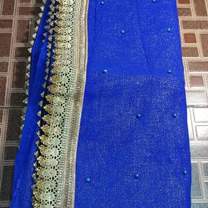 Party Wear Dark Blue Color Saree