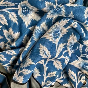 Royal Blue Kota Doria Saree