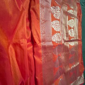 Orange Sari With Blouse