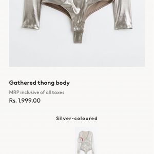 H&M metallic silver body suit