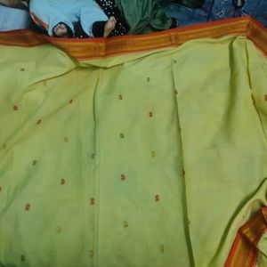 Pure COTTON SAREE WITH BANARASI PALLU AND BORDER