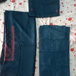 Peacock Blue Churidhar Material Set