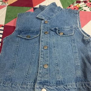 Light Blue Denim Sleeveless Jacket