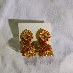 Antique Multi Colour Traditional Jhumka Earrings