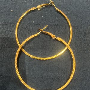 Set Of 3 Golden Hoop Earrings