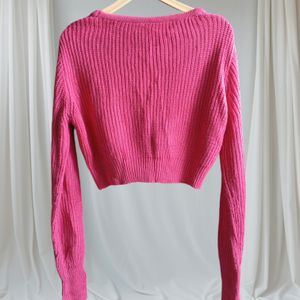 Pink Knit Cardigan