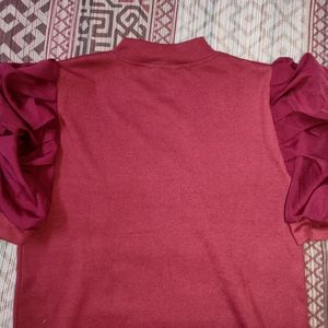 Maroon Basic Top