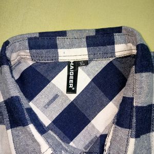 Boys Checkered Blue White Shirt