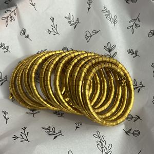 Spiral Golden Cuff Hand Bracelet