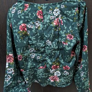 Floral Green Formal Top