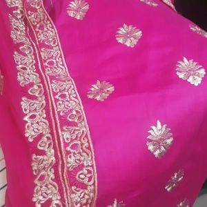 Unstitched Rose Pink Suit With Embroidery