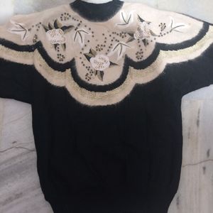 woolen sweater with embroidery work for party