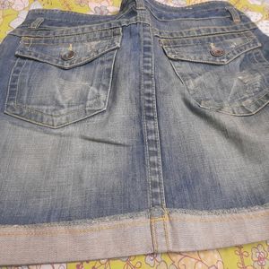 Denim Tied Fiting Skirt