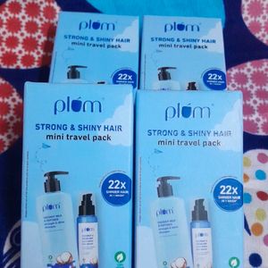 Plum Strong & Shiny Hair Mini Travel Packs Combo