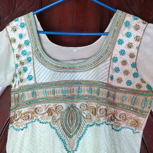 White Anarkali Top in XXL