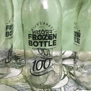 set of 3 glass bottles