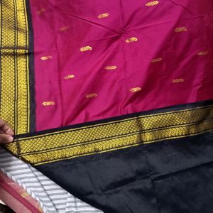 New Gadhwal Cotton Saree With Korvai Border