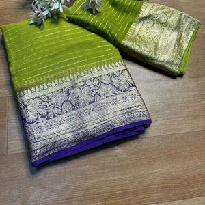 Pure Viscose Georgette Weaving Jacquard Saree🫶