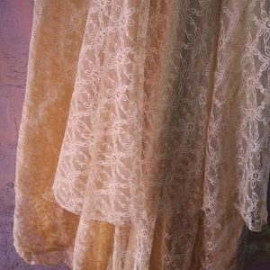 Cream Colour Hand Stitch Net Gown