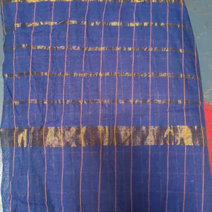 Navie Blue Checked Saree