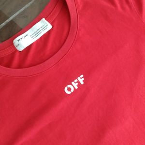 Off White Tee Red