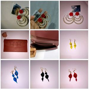 Beautiful Ear Rings + Purse