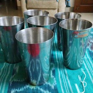 Set of 6 Steel Water Glasses