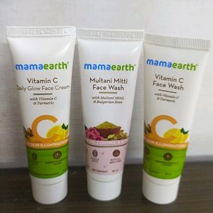 mama earthh Face Wash & Daily Glow Cream Pack Of 3